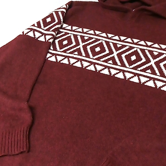 Goodfellow..Sz.L..Hooded Long Sleeve Sweater..Burgundy - Picture 4 of 5